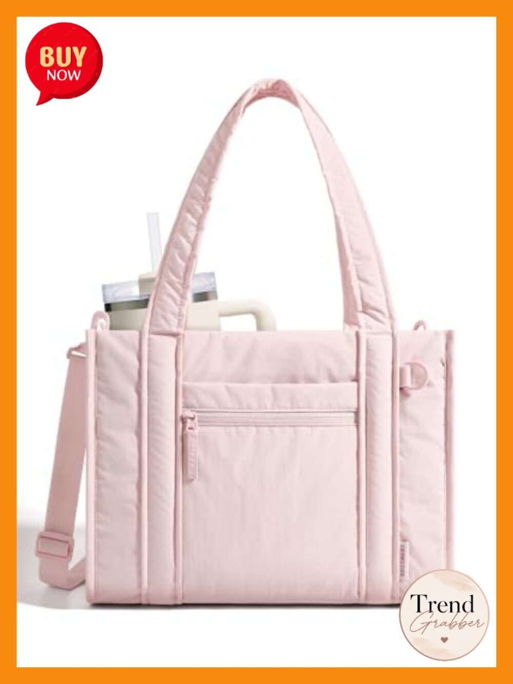 Quilted Puffer Crossbody Tote Bag with Zipper Lightweight Small